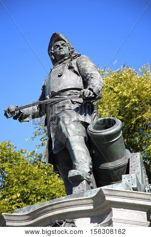 statue of Admiral Peter Tordenskjold in Oslo Norway