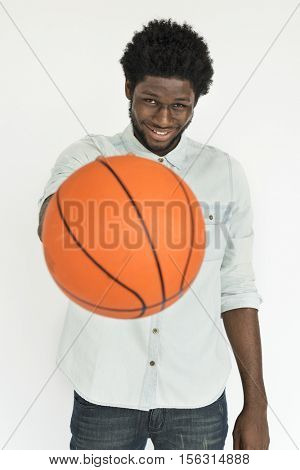 African Man Smiling Happiness Basketball Portrait Concept