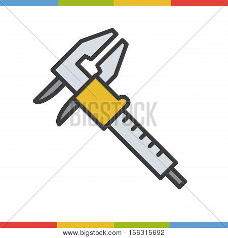 Caliper color icon. Isolated vector illustration on white background