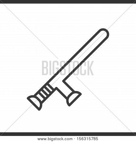 Police baton linear icon. Thin line illustration. Vector isolated outline drawing