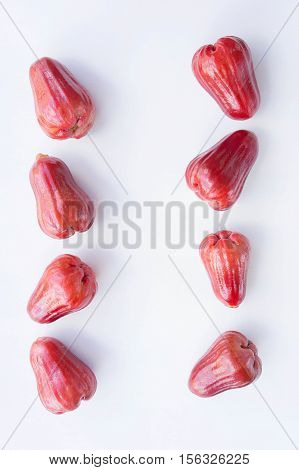 rose apple Thailand apple fruit flavors of sweet red gloss. rose apple on background