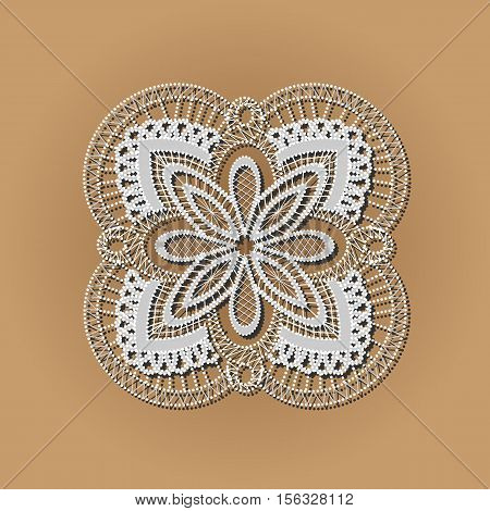 White delicate lace on a light background