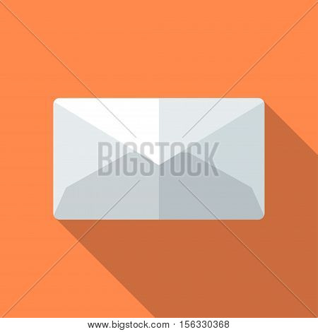 Colorful letter mail envelope icon in modern flat style with long shadow. Vector illustration