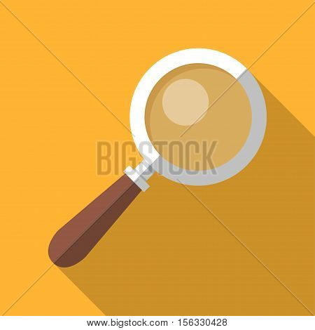 Colorful magnifying glass icon in modern flat style with long shadow. Vector illustration