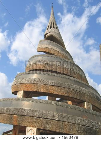 Africké městské moderní architektura s spirála, Kamerun, Afrika