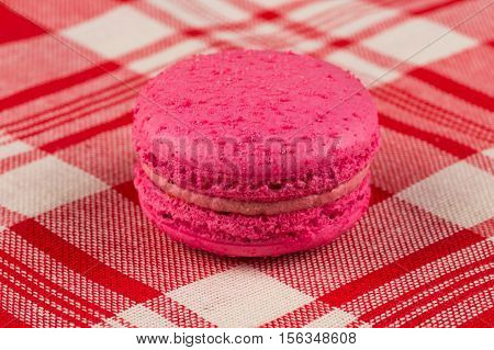Colorful Macaroon On Tablecloth