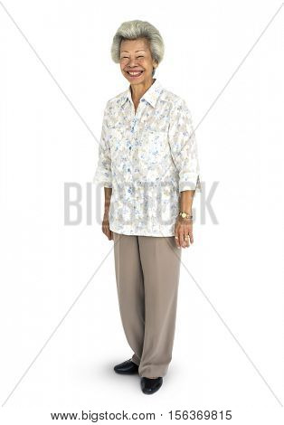 Senior Adult Woman Smiling Happiness Portrait Concept