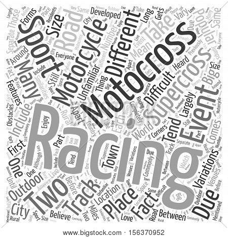 The Difference between Supercross Racing and Motocross Racing word cloud concept