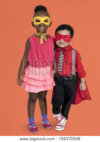Boy And Girl Superheroes Concept