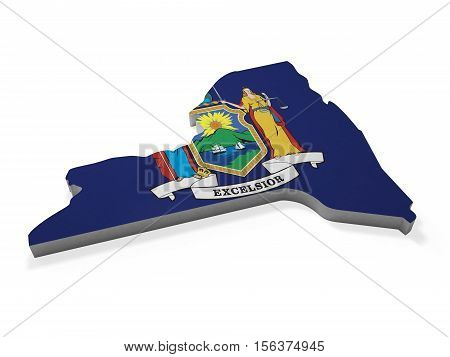 American New York 3D shape and flag