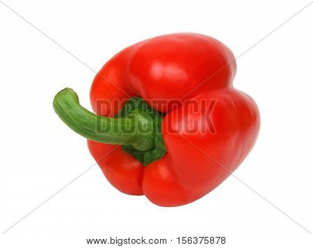 Red bell pepper layin on side isolated on white background