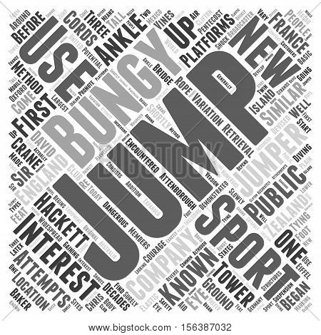The Sport Of Bungy Jumping word cloud concept