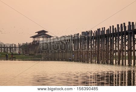 Ubein Bridge In Mandalay, Myanmar