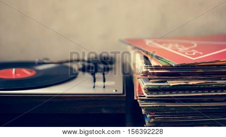 Music Old Fashioned Phonograph Concept