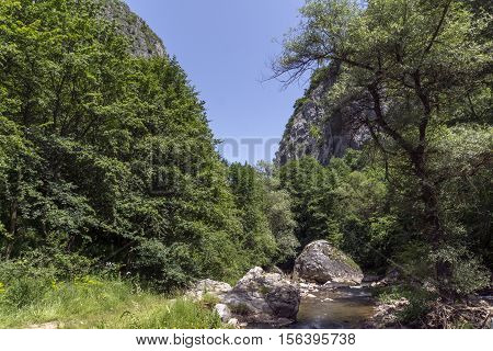 Amazing landscape of Erma River in sunny summer day, Bulgaria