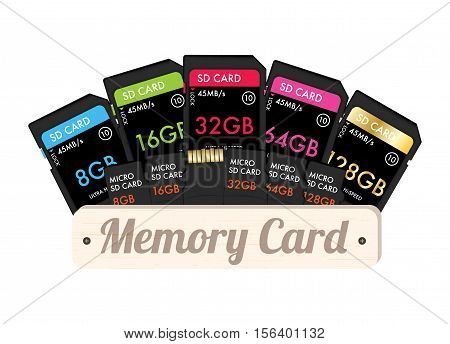 SD and Micro SD memory card on a white background