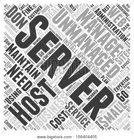 Using Unmanaged Host Services word cloud concept