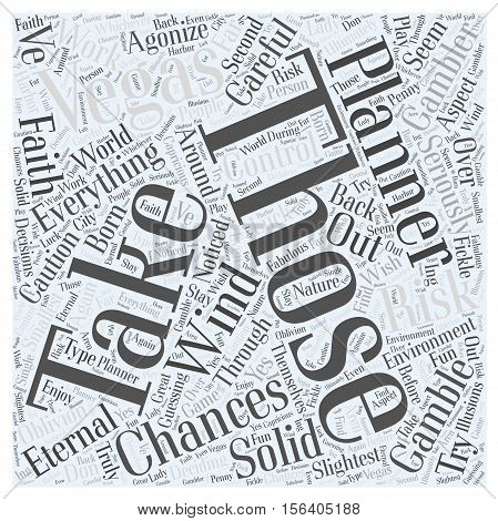 Vegas for the Eternal Planner word cloud concept