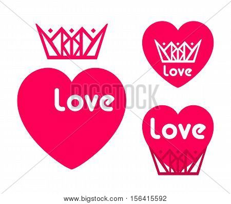 beautiful heart, feelings, emotions. red heart. crown on a red
