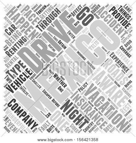 What To Be Aware Of If You Drive While Vacationing In Mexico   text background word cloud concept