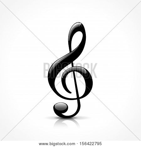 illustration of treble clef icon on white background