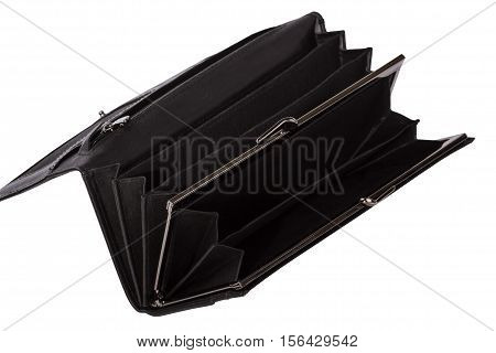 Black men's wallet on a white background
