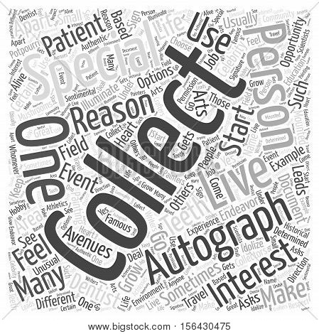 Why are you Autograph Collecting word cloud concepttext background