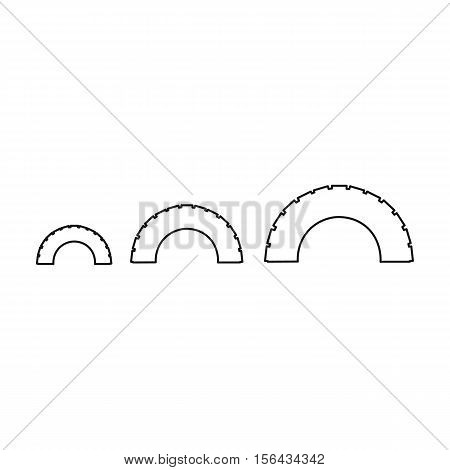 Tire on playgarden icon in outline style isolated on white background. Play garden symbol vector illustration.