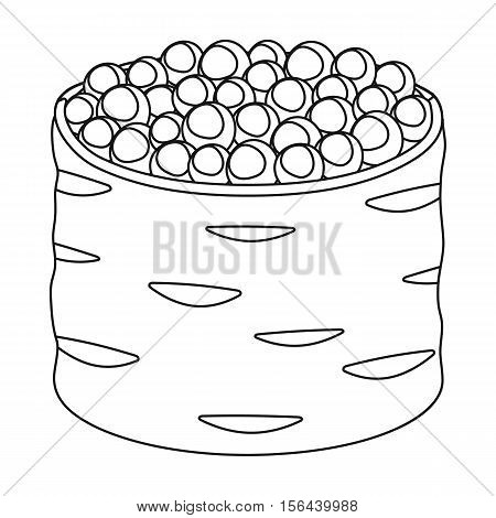 Ikura gunkan-maki icon in outline style isolated on white background. Sushi symbol vector illustration.