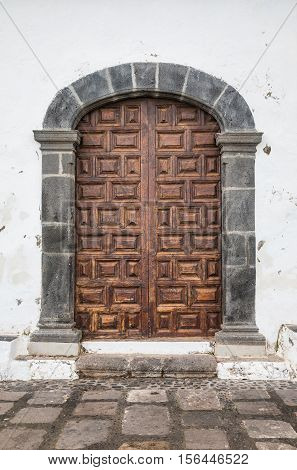 Side door of the chapel Ermita San Telmo in Puerto de la Cruz, Tenerife, Spain