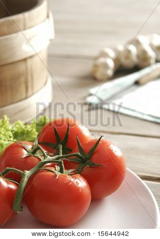 Tomatoes on plate