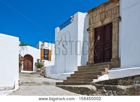 Greece Dodecanese Rhodes the Akra Lindos village