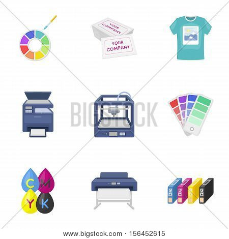 Typography set icons in cartoon style. Big collection of typography vector symbol stock