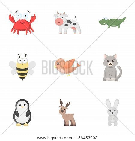 Animals set icons in cartoon style. Big collection of animals vector symbol stock