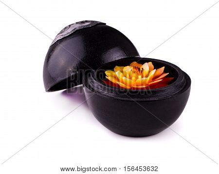 Isolated on white fragrant candle flowers style thailand