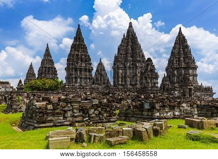 Prambanan temple near Yogyakarta on Java island Indonesia - travel and architecture background