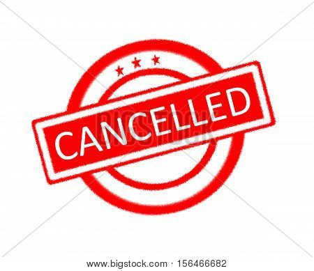 Illustration of cancelled word on red rubber stamp