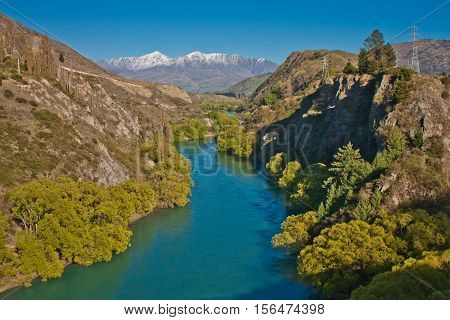 Blue River near Queenstown in New Zealand