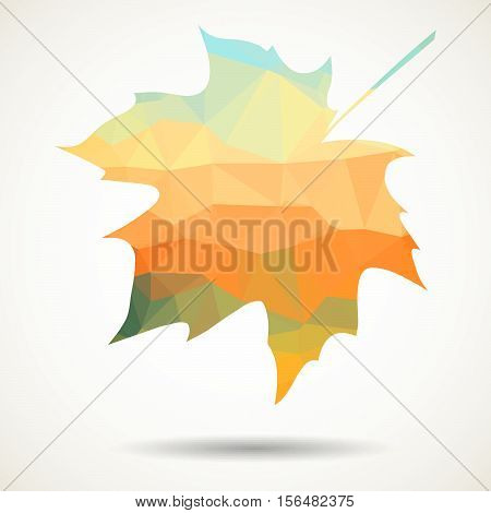 Maole leaf in triangular style with dropped shadow.