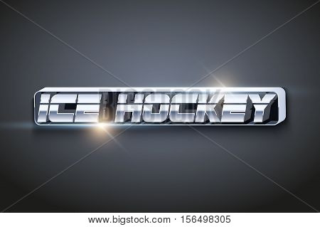 The word Hockey. Symbol of sport. Yame and sign. Vector Illustration.