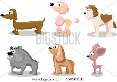 Cartoon set of cute dogs,illustration picture for your design