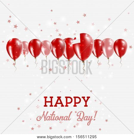 Tonga Independence Day Sparkling Patriotic Poster. Happy Independence Day Card With Tonga Flags, Con