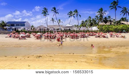 Barra Do Sao Miguel Beach, Brazil - December 24 , 2014 One Of The Most Amazing ,famous And Beautiful