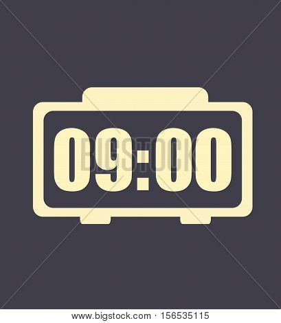Digital Clock Icon Flat Design Modern Style - Digital Clock Logo Background Vector Illustration Stock
