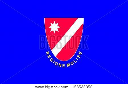Flag of Molise is a region of Southern Italy. 3d illustration
