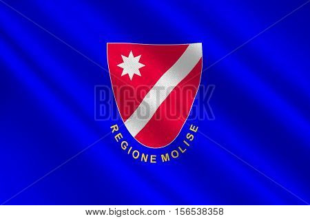 Flag of Molise is a region of Southern Italy. 3d illustration