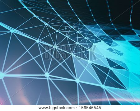 Futuristic virtual technology background, Fiber virtual optic cables, fibre connection, telecomunications concept, digitally generated image.