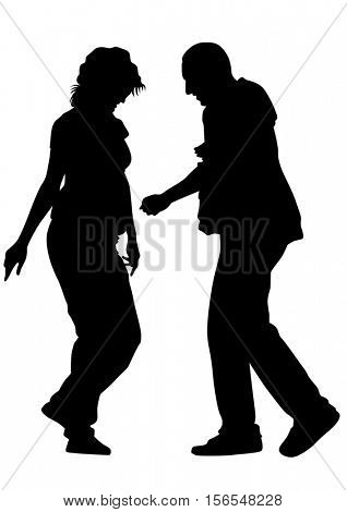 Danser men in rap style on white background