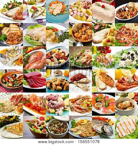 a photo collage of fish second international cuisine