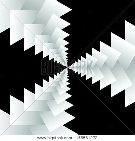 Rotating Spiral Grayscale Geometric Background - Abstract Pattern